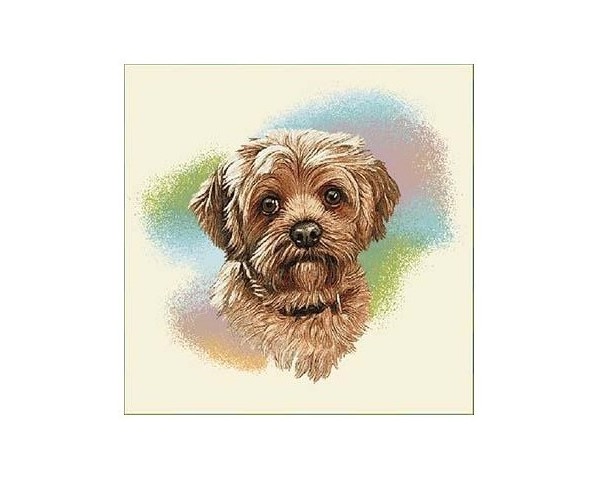 FUNDA DE COJÍN GOBELINO, UNA CARA, DISEÑO DE PERRO SCHNOODLE VIRGILIO POSE, 45 X 45 CM.